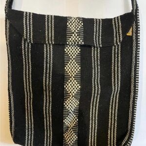 Pinzon Hobo Black and White Striped Women's crossbody Bag